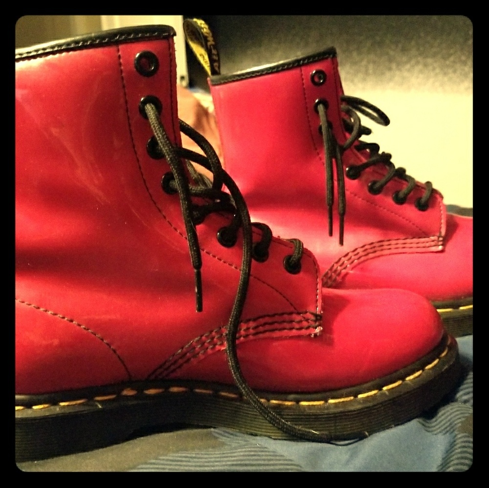 Cherry red Dr. martens boots